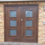 Oak Stained Door with Vision Panels